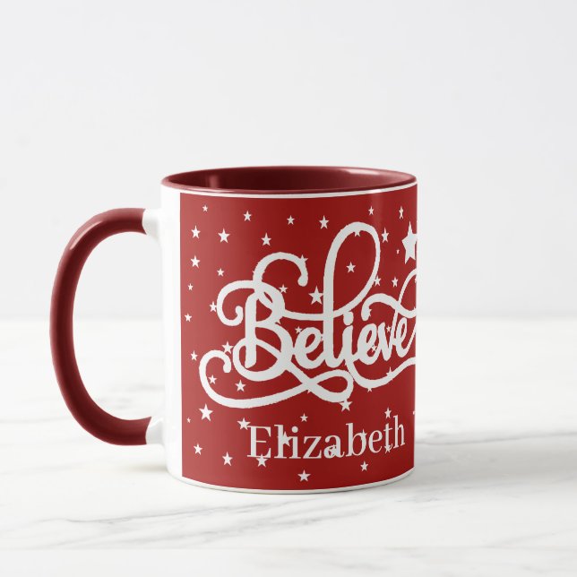 Mug Croyez et étoiles personnalisées (Gauche)