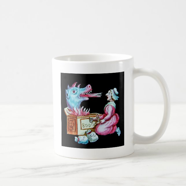 Mug Cru de respiration de dragon de femme et de feu (Droite)