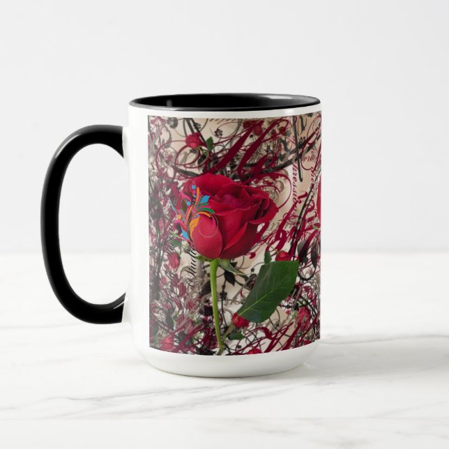 Mug Cru moderne rose et calligraphie (Gauche)