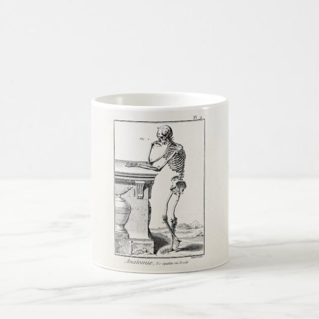 Mug Cru pensant l'anatomie Médicale squelettique (Centre)