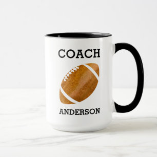 Mug Cru personnalisé d'entraîneur de football