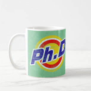 Mug Cru Ph.D ou PhD ou docteur de philosophie