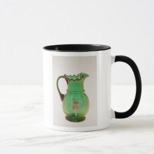 Mug Cruche verte de Mary Gregory avec l'émail mis le