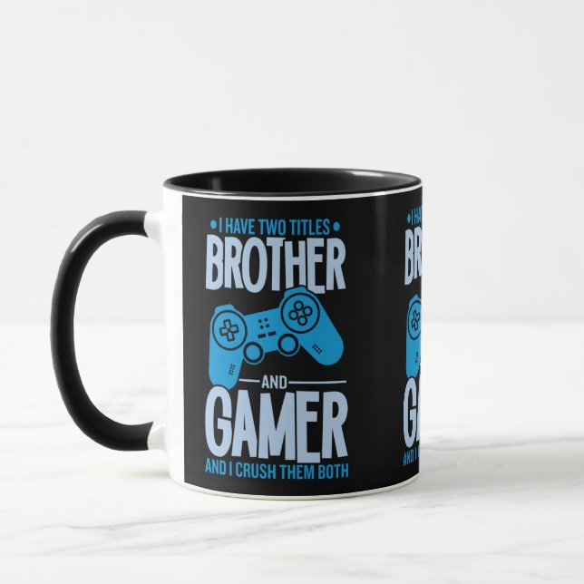 Mug Crushing deux titres Brother et Gamer (Gauche)