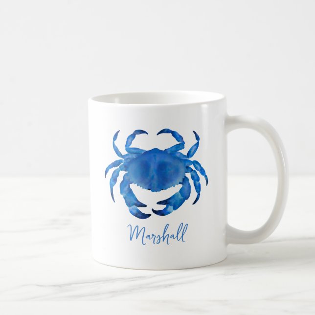 Mug Crustacé Crabe Bleu Plage (Droite)