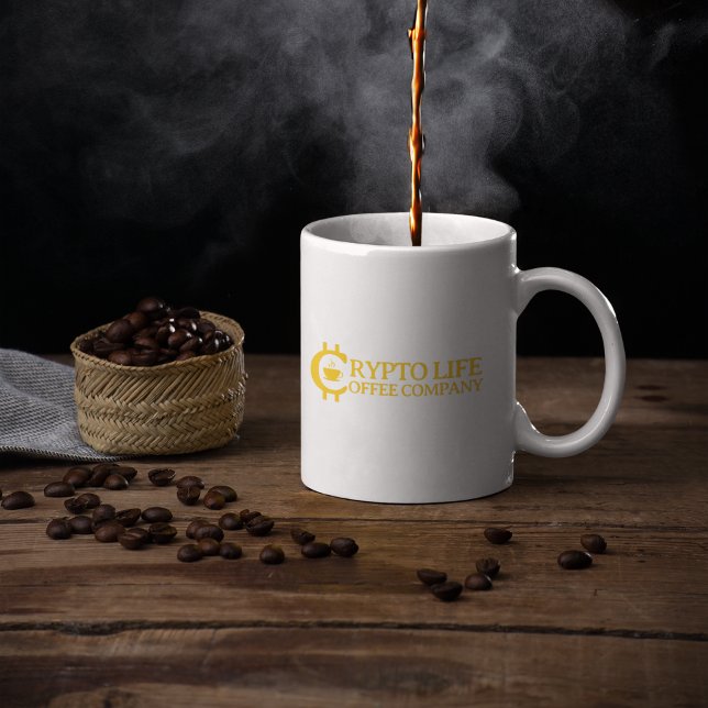 Mug Crypto Life Coffee Company Original Gold Logo (Créateur téléchargé)
