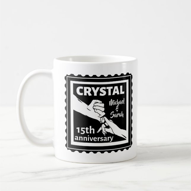 Mug Crystal 15e anniversaire mariage tenant la main (Gauche)