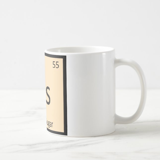 Mug Cs - Chimie du Sucre de Canne Symbole du Tableau P (Droite)