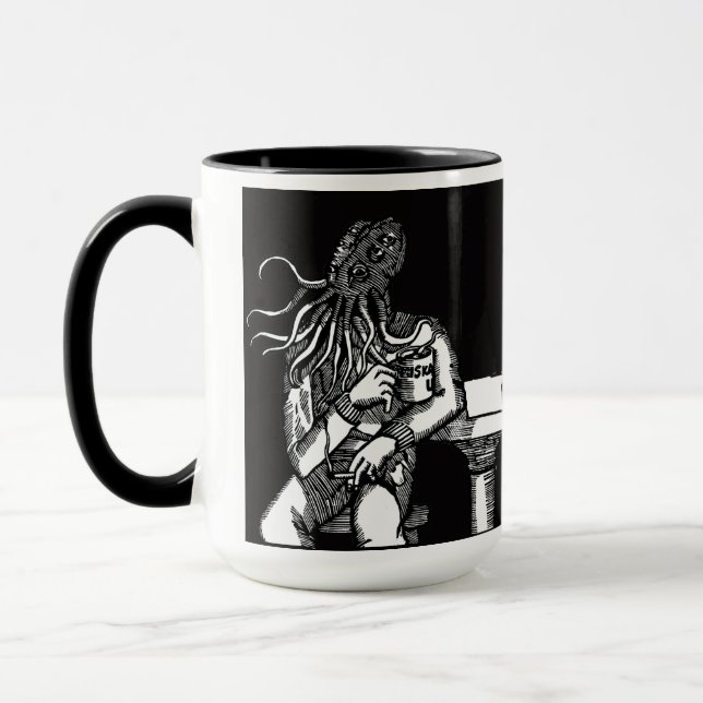 Mug Cthulhu (arrière - plan noir) (Gauche)