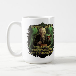 Mug Cthulhu Je lis des livres Je bois du café Je sais