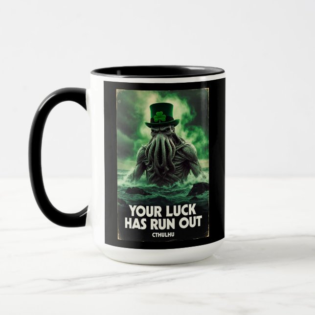 Mug Cthulhu Saint-Patrick votre chance est épuisée (Gauche)