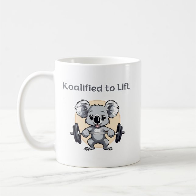 Mug Cuala koala lifting weights - koalified to lift (Gauche)