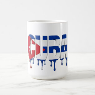 Mug Cuba Drip Texte Drapeau des Caraïbes Fan