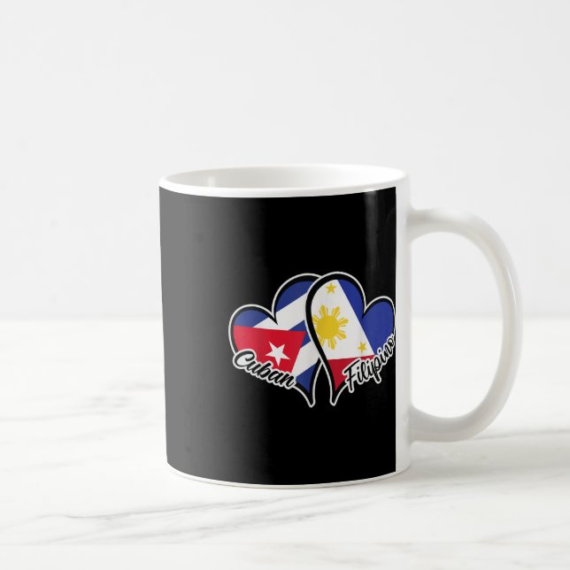 Mug Cuba Philippines Drapeau Coeur moitié Cubain demi  (Droite)