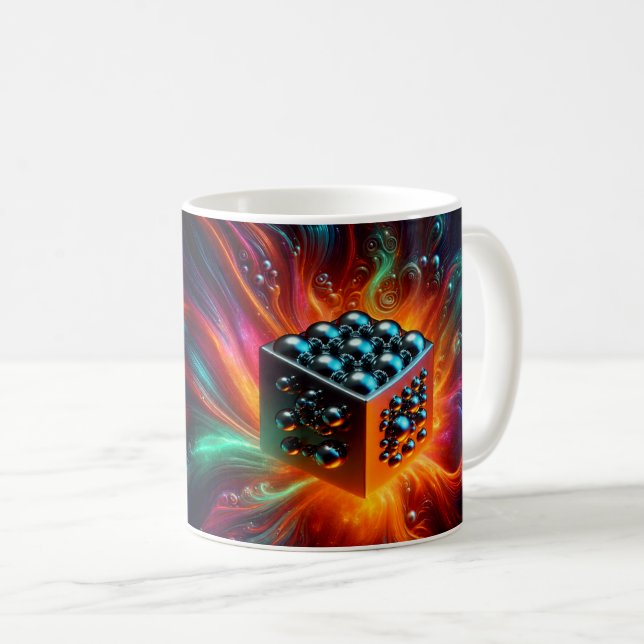 Mug Cube d'Énergie Cosmique Abstraite (Devant droit)