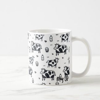 Mug Cube Motif de vache caricaturée