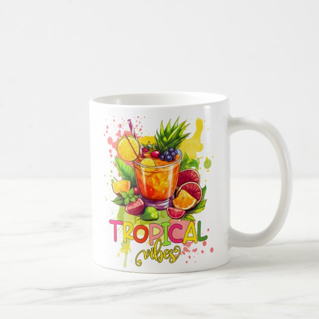Mug Cubes tropicaux - Vibes d'été Aquarelle Fruits (Droite)