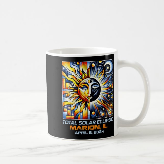 Mug Cubisme Éclipse Totale de Soleil Marion Illinois (Droite)