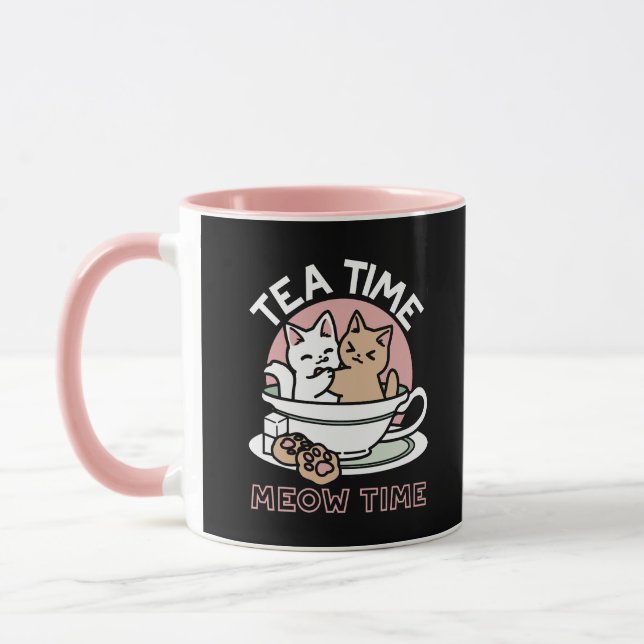 Mug Cuddling Kitties in a Cup - Adorable Tea Time (Gauche)