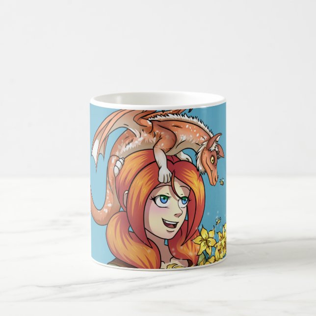 Mug Cueillir des fleurs avec un dragon (Centre)