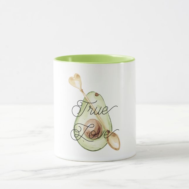 Mug Cuillère en forme de cœur d'avocat rose blush (Centre)