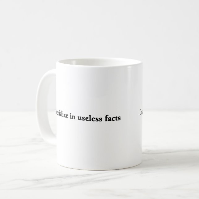 Mug Cuir épais | inutile drôle de baliverne des faits (Devant gauche)