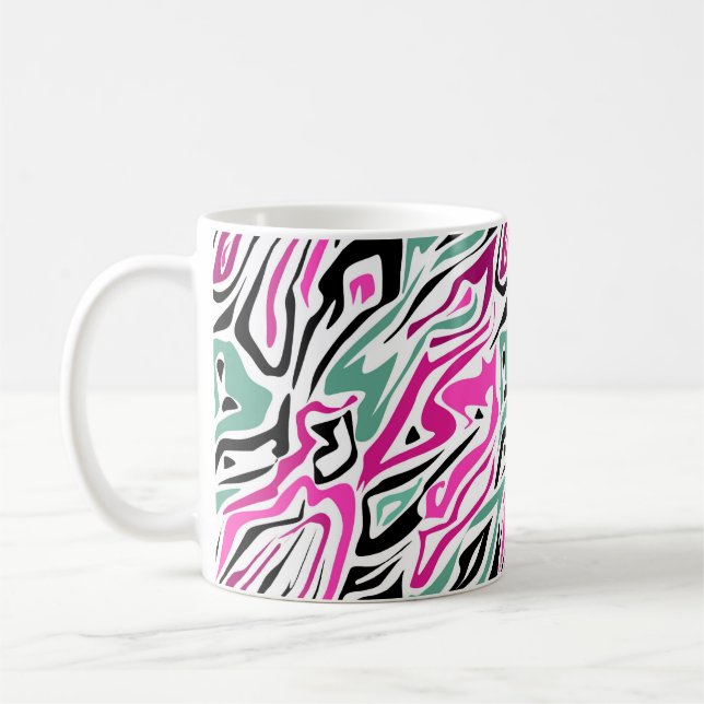 Mug Cuir zèbre abstrait sans couture moderne noir (Gauche)