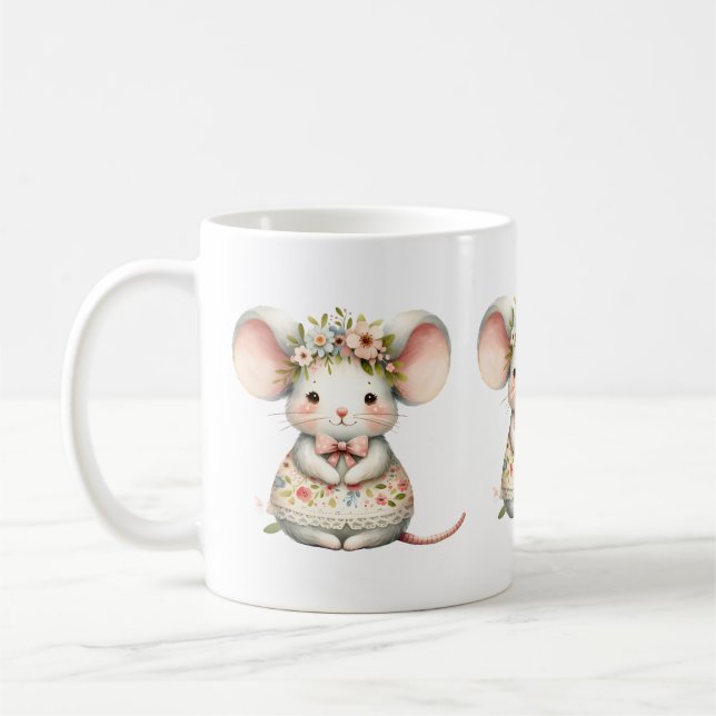 Mug Cuisine Florale Souris Couronne Fleur (Gauche)
