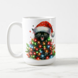 MUG CUISINE NOIRE ADORABLE ENVELOPPÉE DANS LES LUMIÈRE
