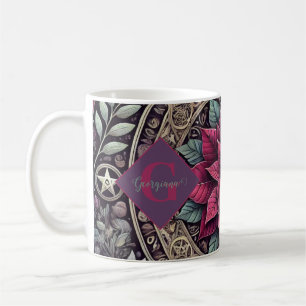 Mug Cuisine personnalisée Poinsettia Pentagram Mandala