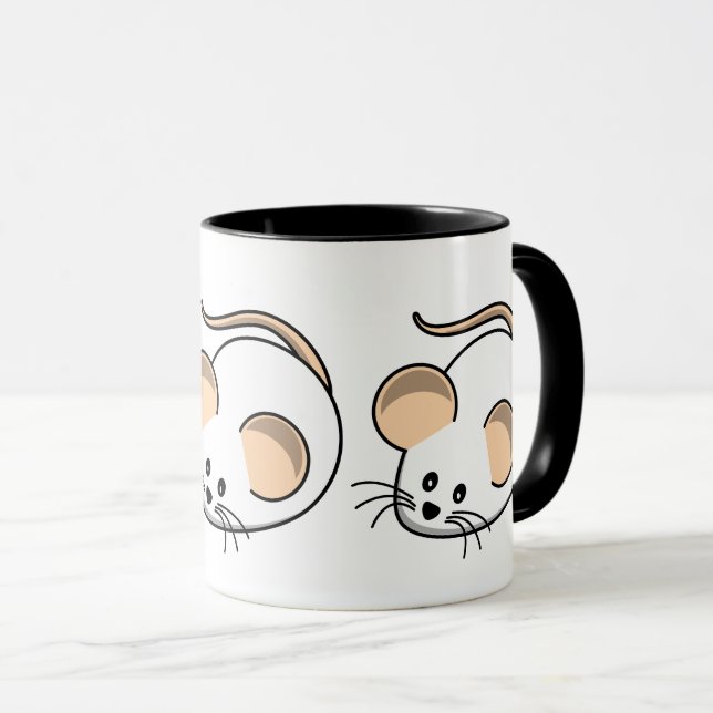Mug Cuisine White Souris Conception pour animaux de co (Devant droit)
