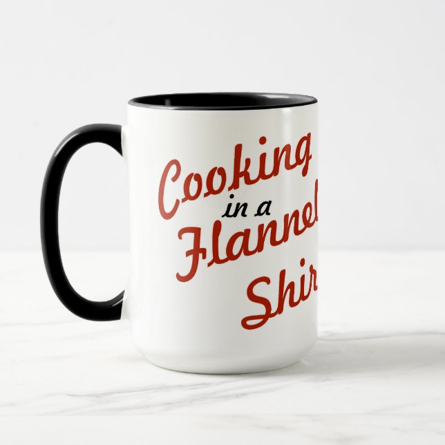Mug Cuisiner Dans Une Chemise En Flanelle (Gauche)