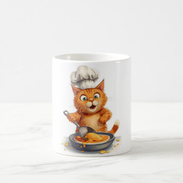 Mug Cuisinier Chat Mignon Faisant des Crêpes  (Centre)