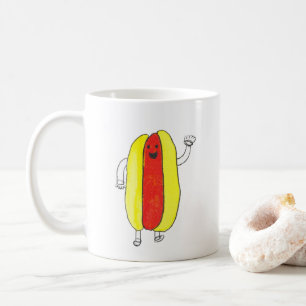 Mug Cuite Hot Dog Kawaii Jaune Rouge Nourriture