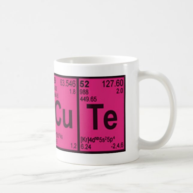 Mug Cuivre Tellure "CuTe" Rose Chaud Filles Geek Nerd (Droite)