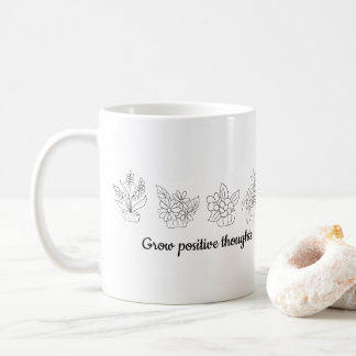 Mug Cultiver des fleurs de pensées positives Minimalis
