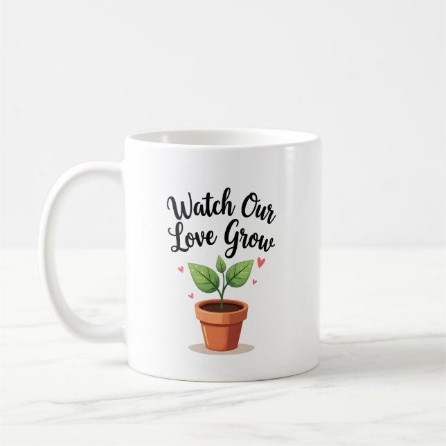Mug Cultiver l'amour avec le design Plante de coeur (Gauche)