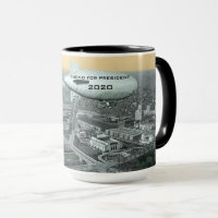 CUOMO POUR LE PRÉSIDENT COMIC BLIMP SUR WASHINGTON