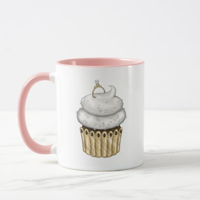 Mug Cupcake Fiançailles doux (Gauche)