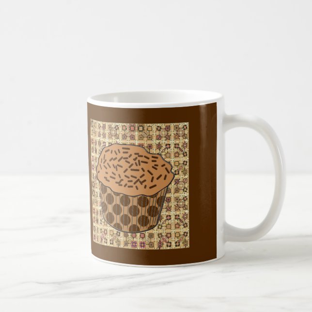 Mug Cupcake glaçé au caramel avec des paillettes (Droite)