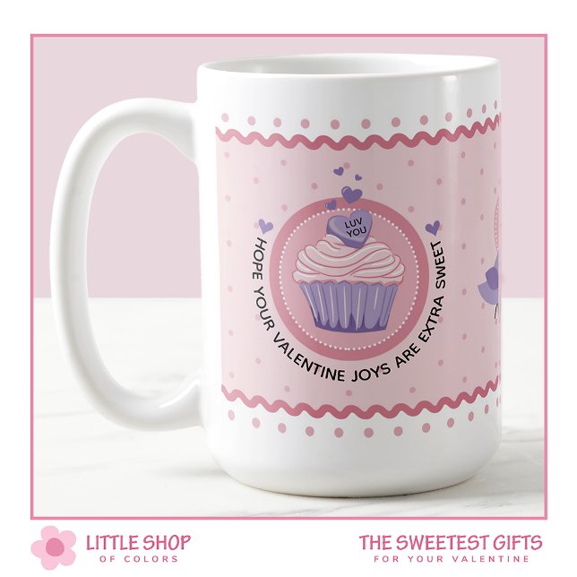 Mug Cupcake rose personnalisable Saint-Valentin (Créateur téléchargé)
