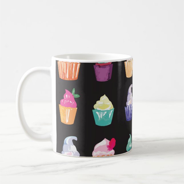 Mug Cupcakes aquarelle : Arrière - plan sans charme (Gauche)