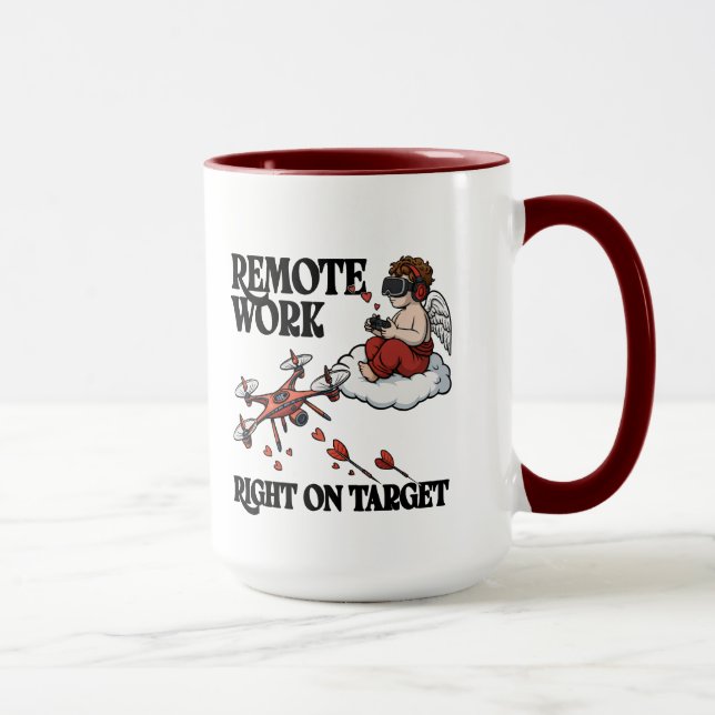 Mug Cupid Remote Work, Valentine's Day (Droite)