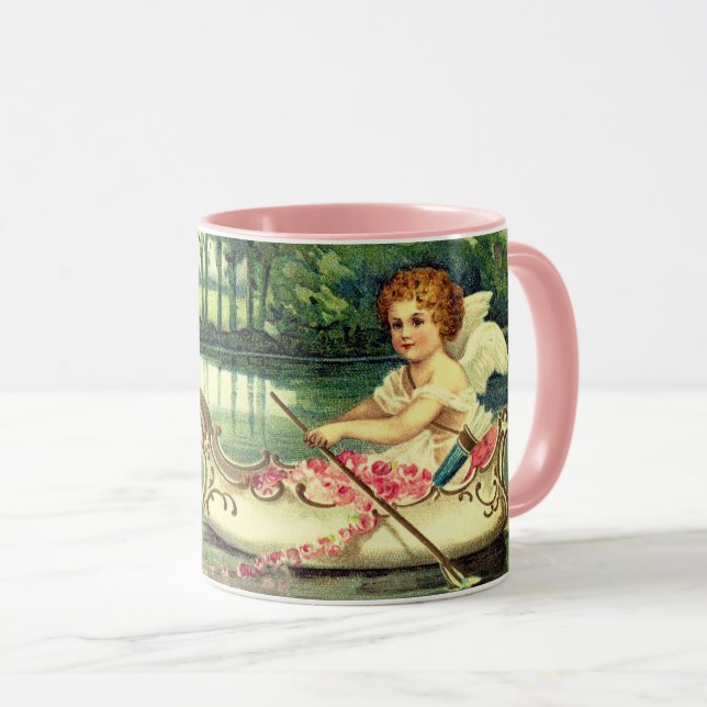 MUG CUPID VALENTINE, PULSÉ PAR DES SWANS, SCEAU DE CIR (Devant droit)
