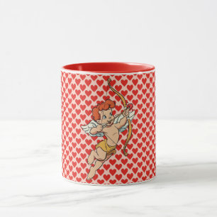 Mug Cupidon de la Saint-Valentin vintage/retro