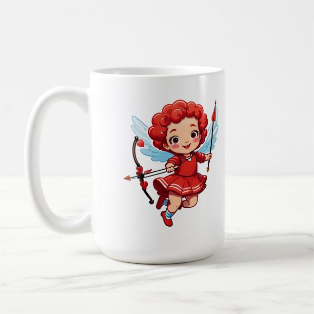 Mug Cupidon mignon avec arc et flèche (Gauche)