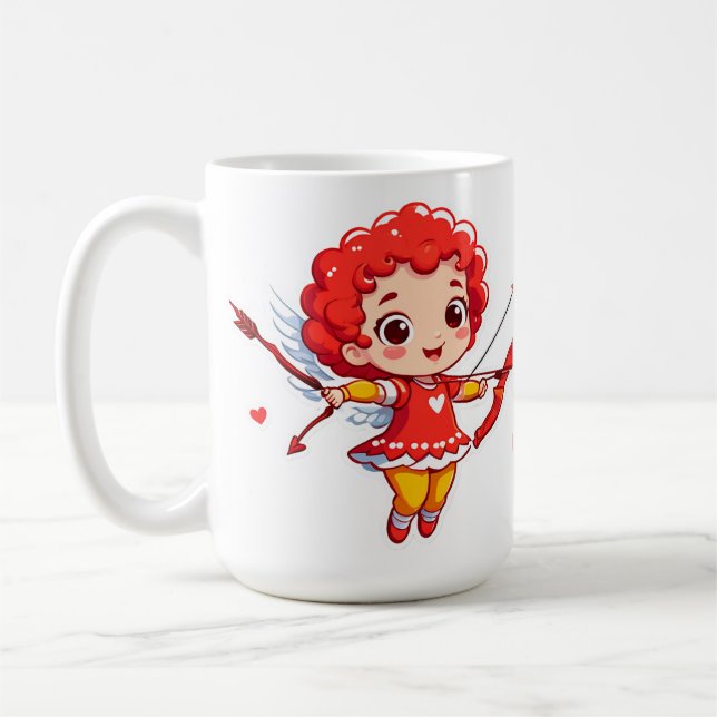 Mug Cupidon mignon avec arc et flèche (Gauche)