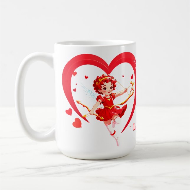 Mug Cupidon mignon avec arc et flèche (Gauche)