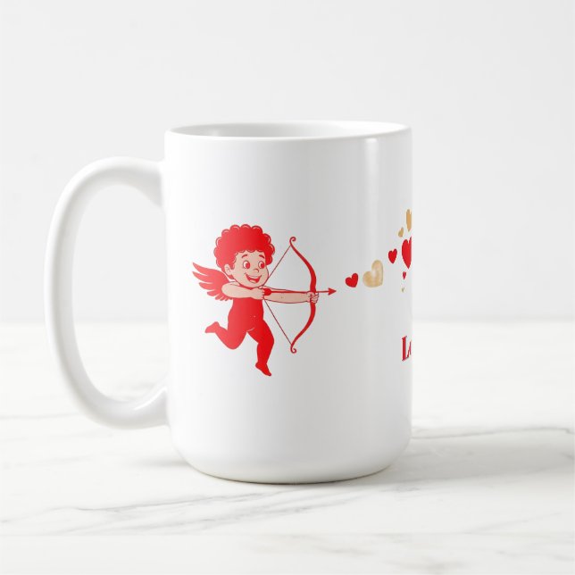 Mug Cupidon mignon avec arc et flèche (Gauche)