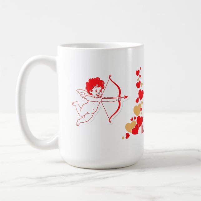 Mug Cupidon mignon avec arc et flèche (Gauche)